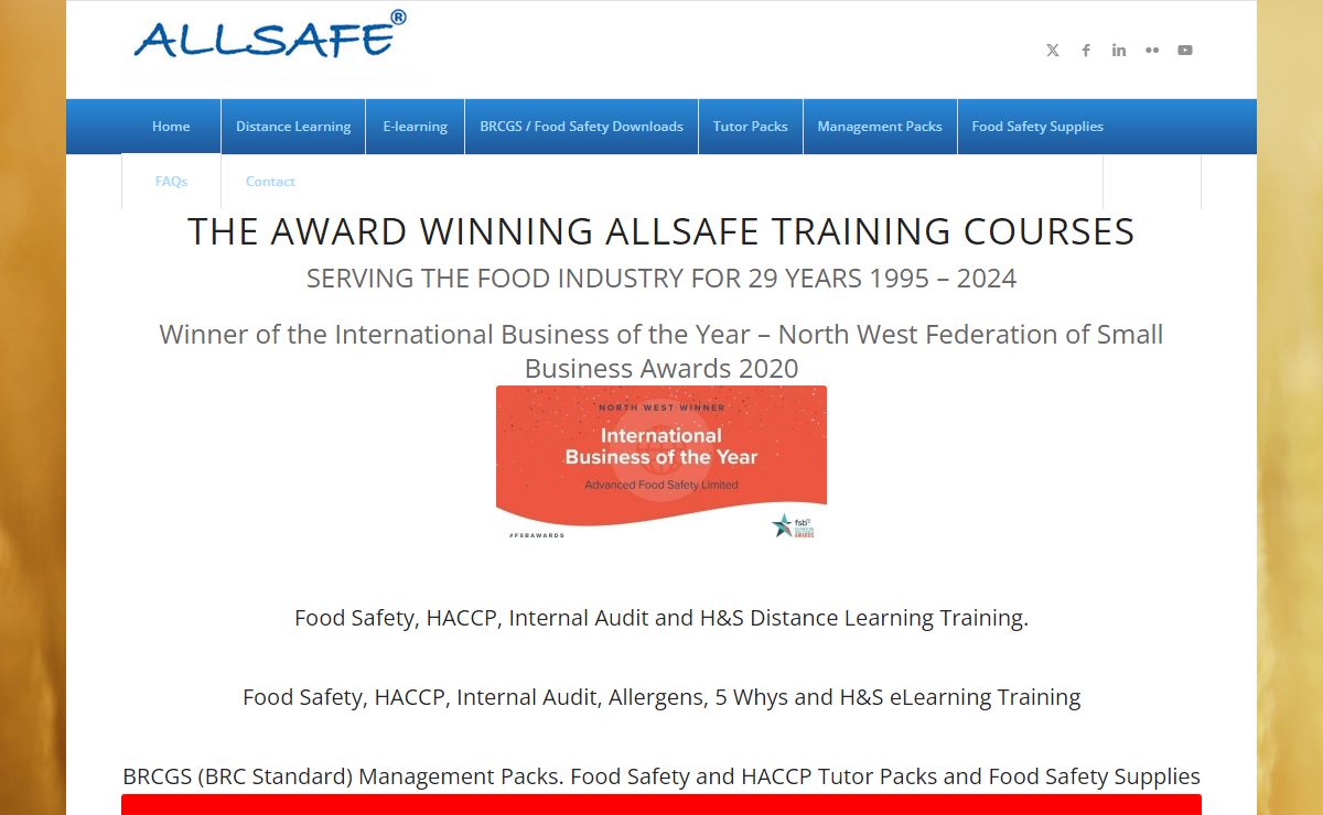 ALLSAFE – International Food Safety Consultants and Trainers .