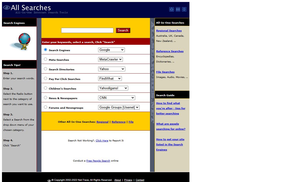 AllSearches.net - Where the World's Search Engines Meet