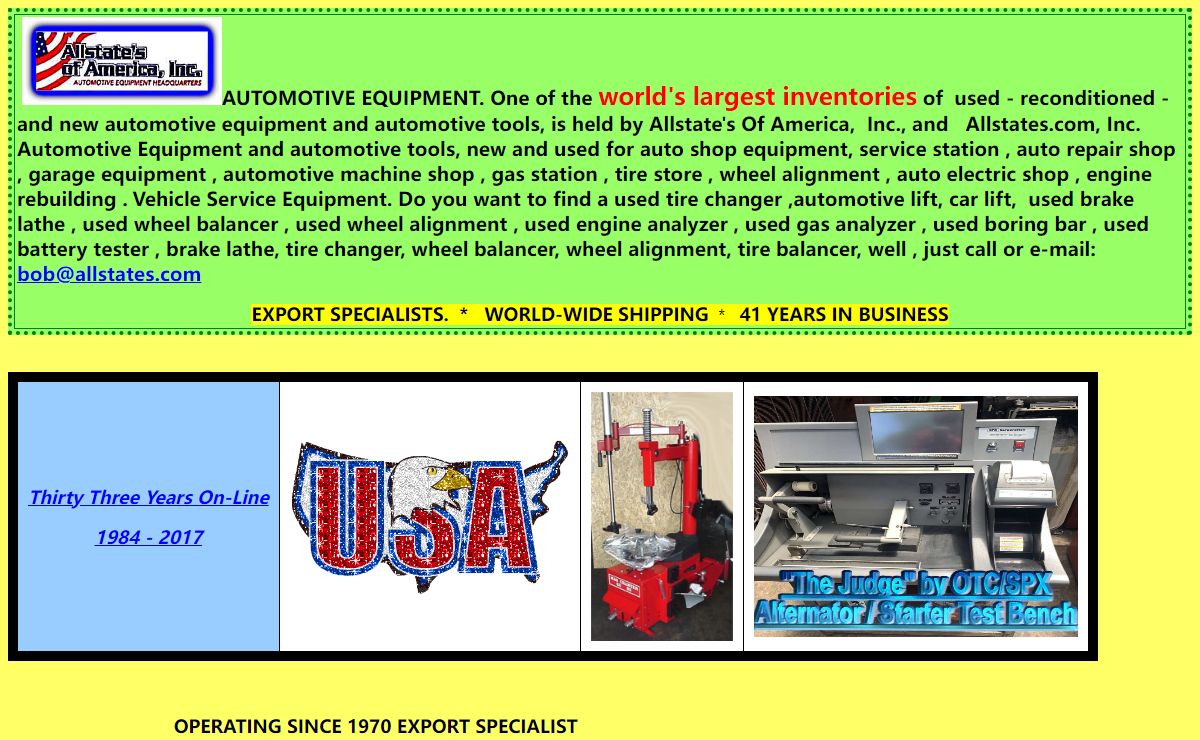 automotive equipment, used, new, machine shop, engine rebuilding, garage, service station, tire changer, brake lathe,