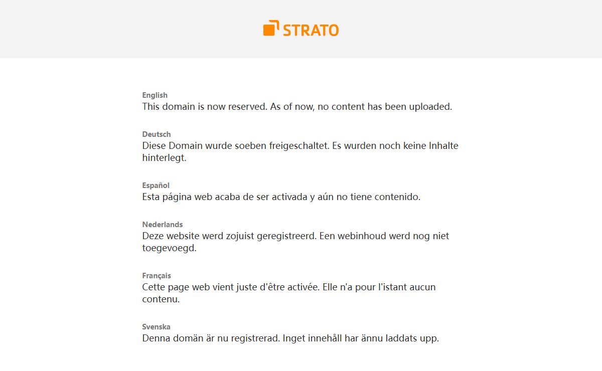 STRATO - Domain reserved