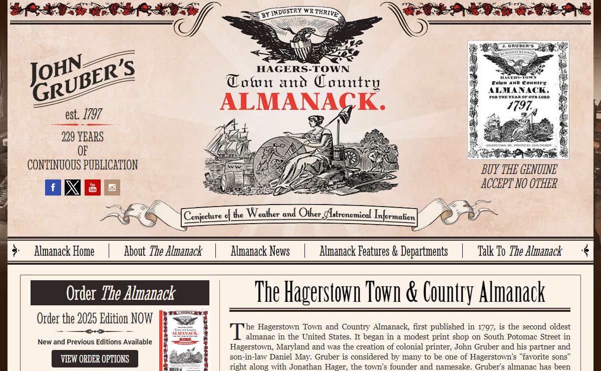 Hagerstown Town and Country Almanack | Farmer's Almanack