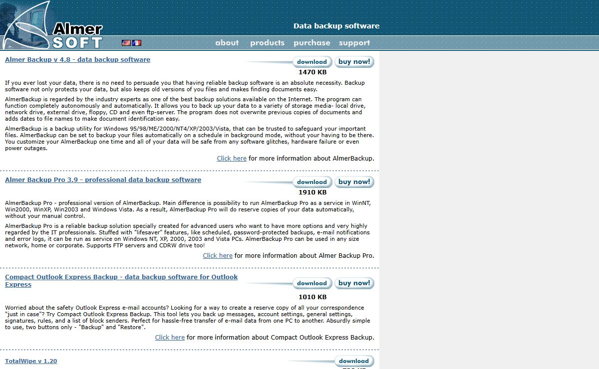 Data backup software on AlmerSoft.com