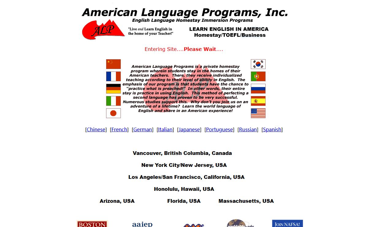 American Language Programs, Inc. - Language Homestay Immersion Programs - WWW.ALP-ONLINE.COM