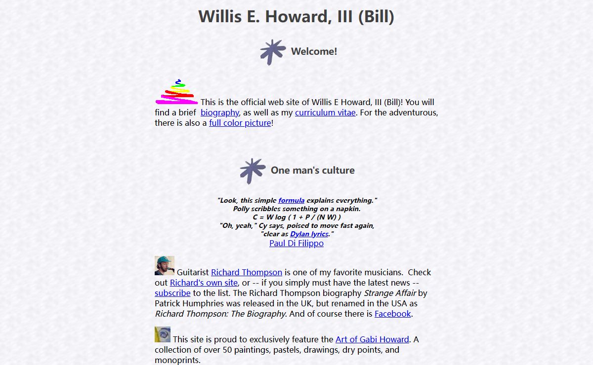 Willis E.Howard, III Home Page
