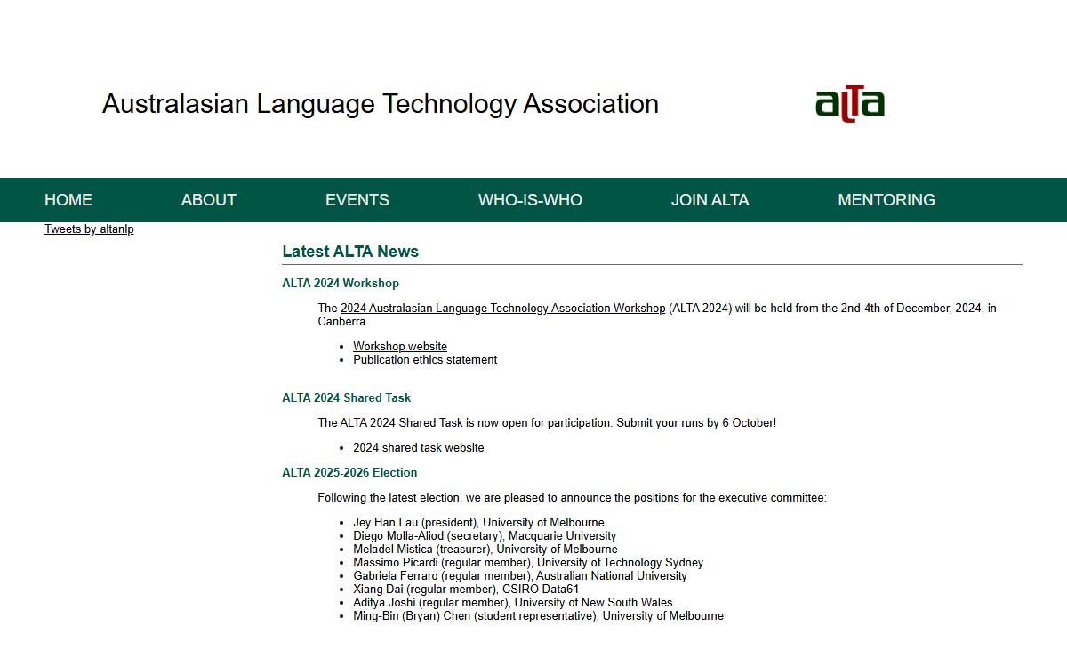 Australasian Language Technology Association
