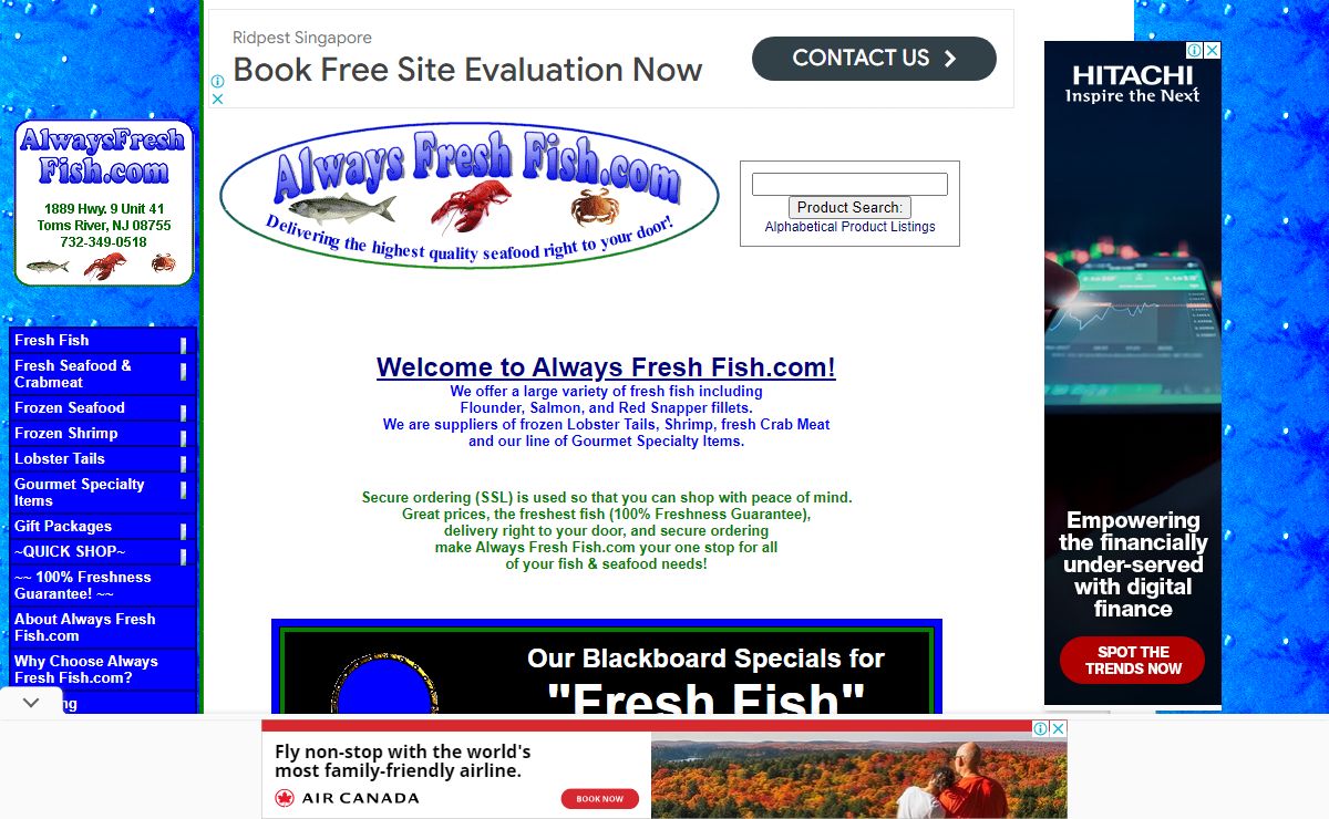 Always Fresh Fish.com! FRESH FISH SEAFOOD SHRIMP LOBSTER TAILS GOURMET ITEMS