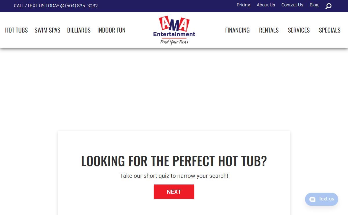 AMA Entertainment in Metairie, LA: Hot tubs, Billiards, Game, and More