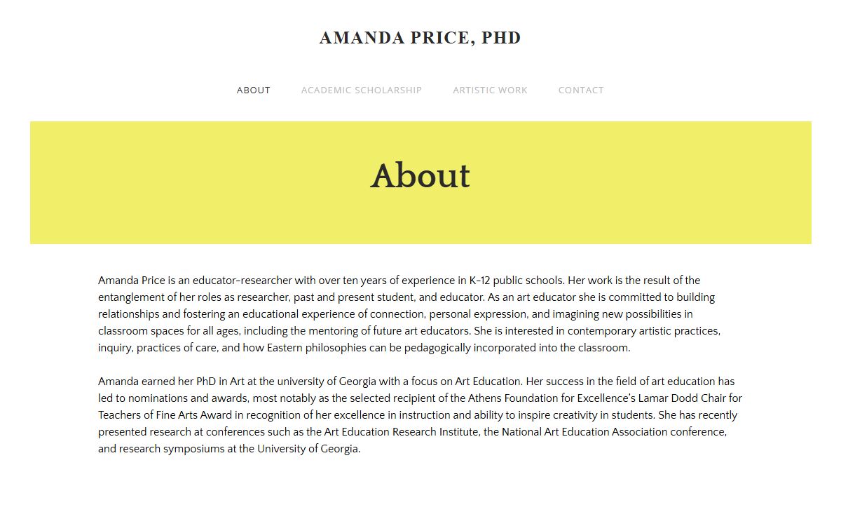 AMANDA PRICE, PHD - About