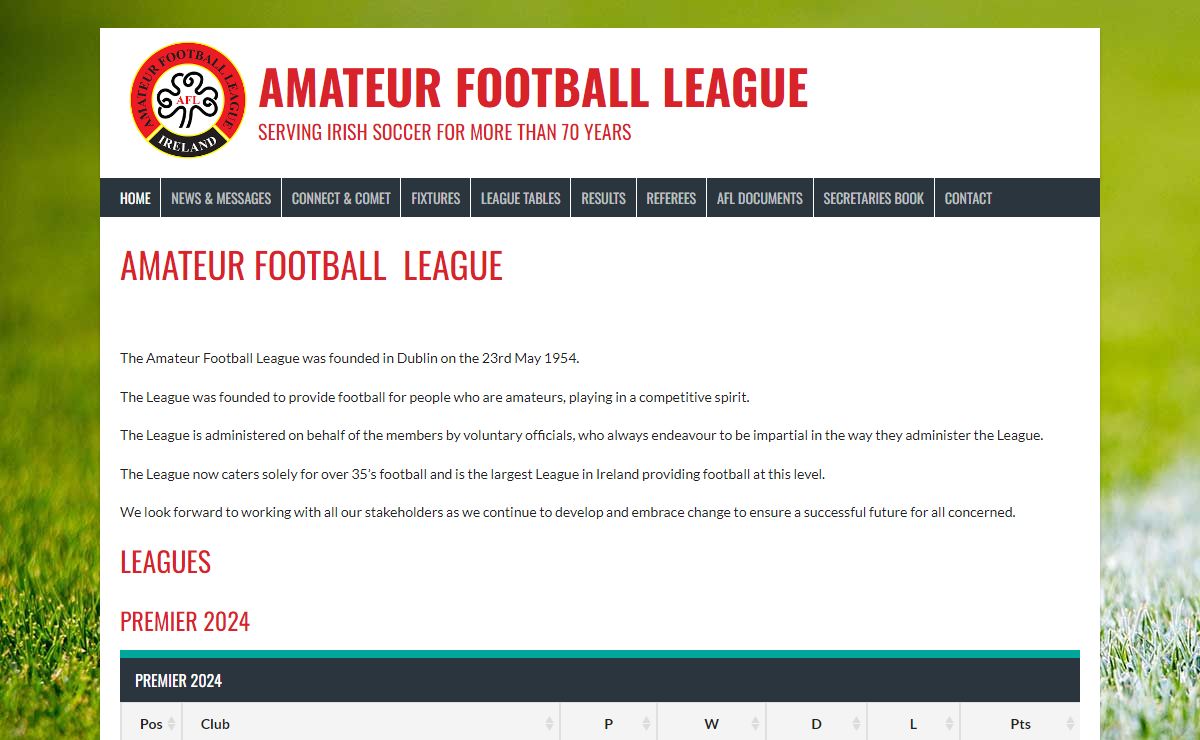 Amateur Football League – Serving Irish Soccer For More Than 70 Years
