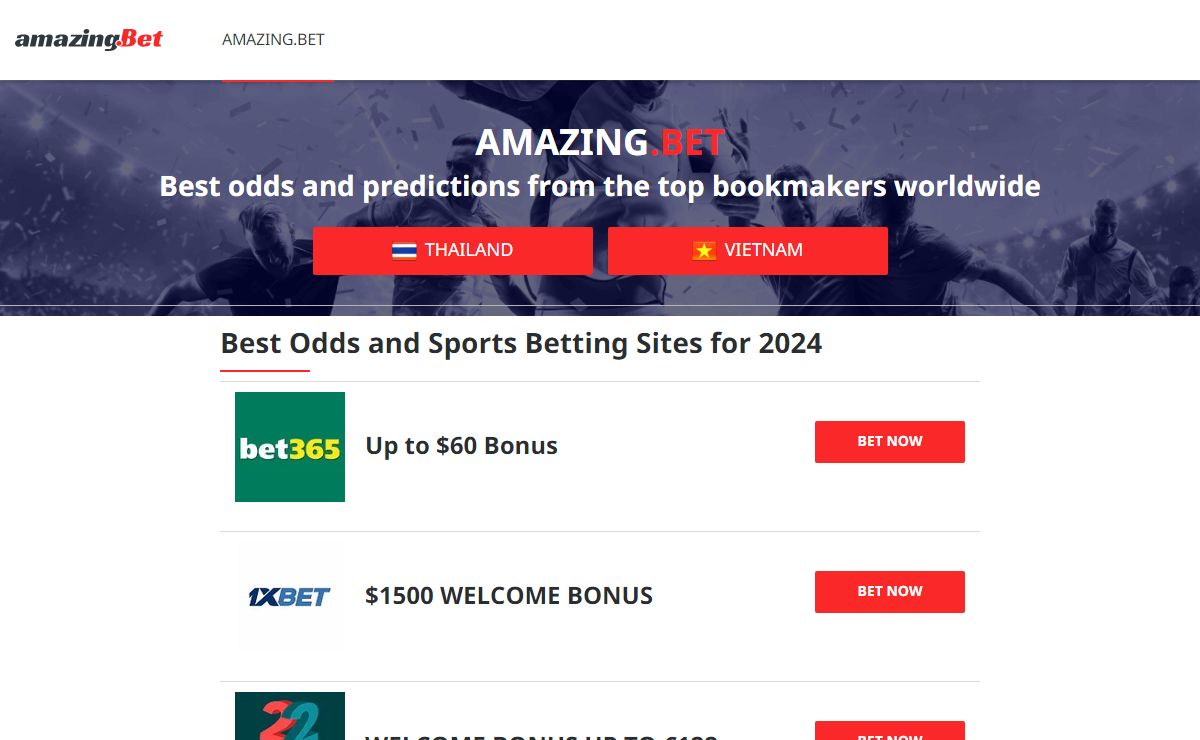 The Best Odds, Predictions and Reviews by Amazing.bet