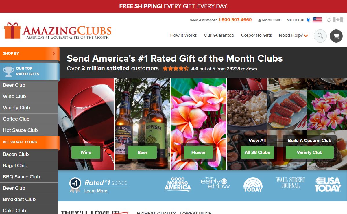 #1 Rated Gift of the Month Clubs with Free Shipping from Amazing Clubs