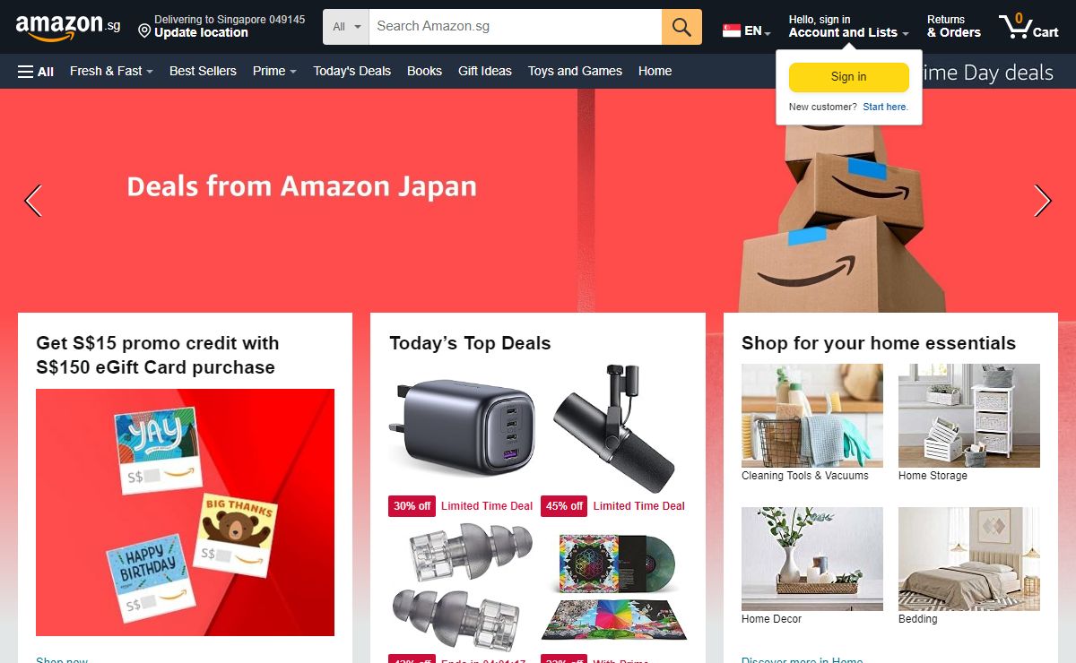 Amazon.sg: Shop Online for Electronics, Computers, Books, Toys, DVDs, Baby, Grocery, & more