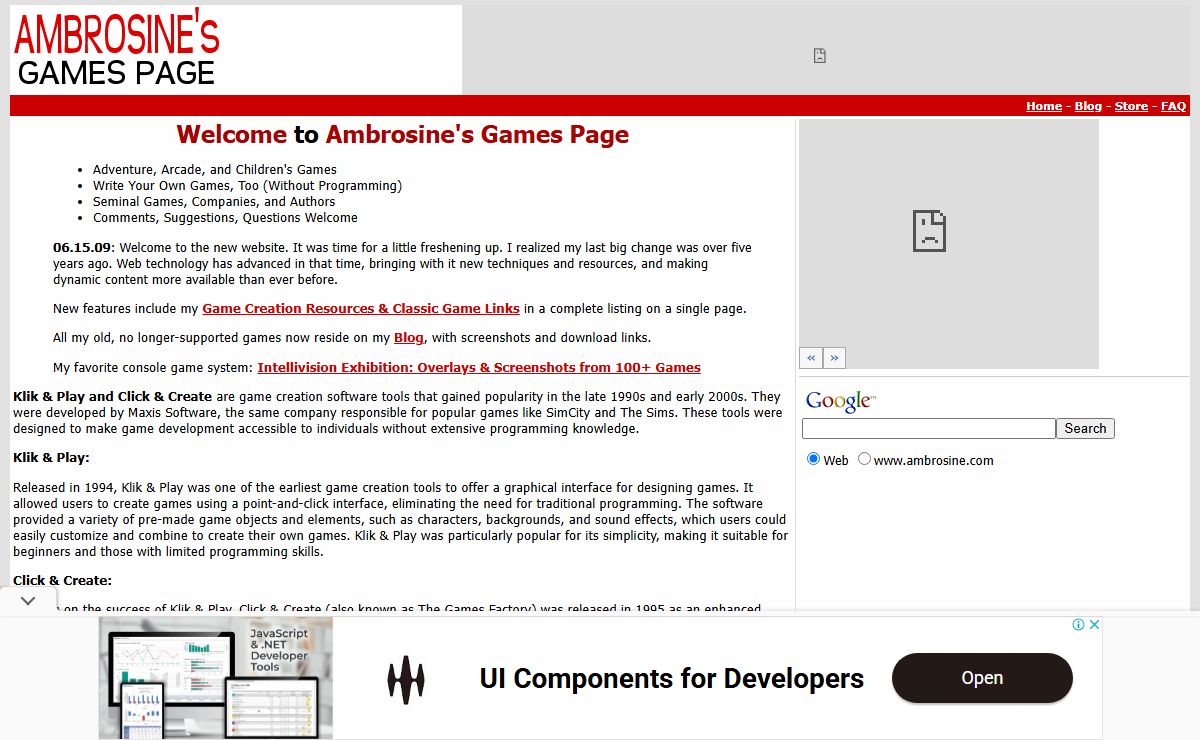 Ambrosine's Games Page