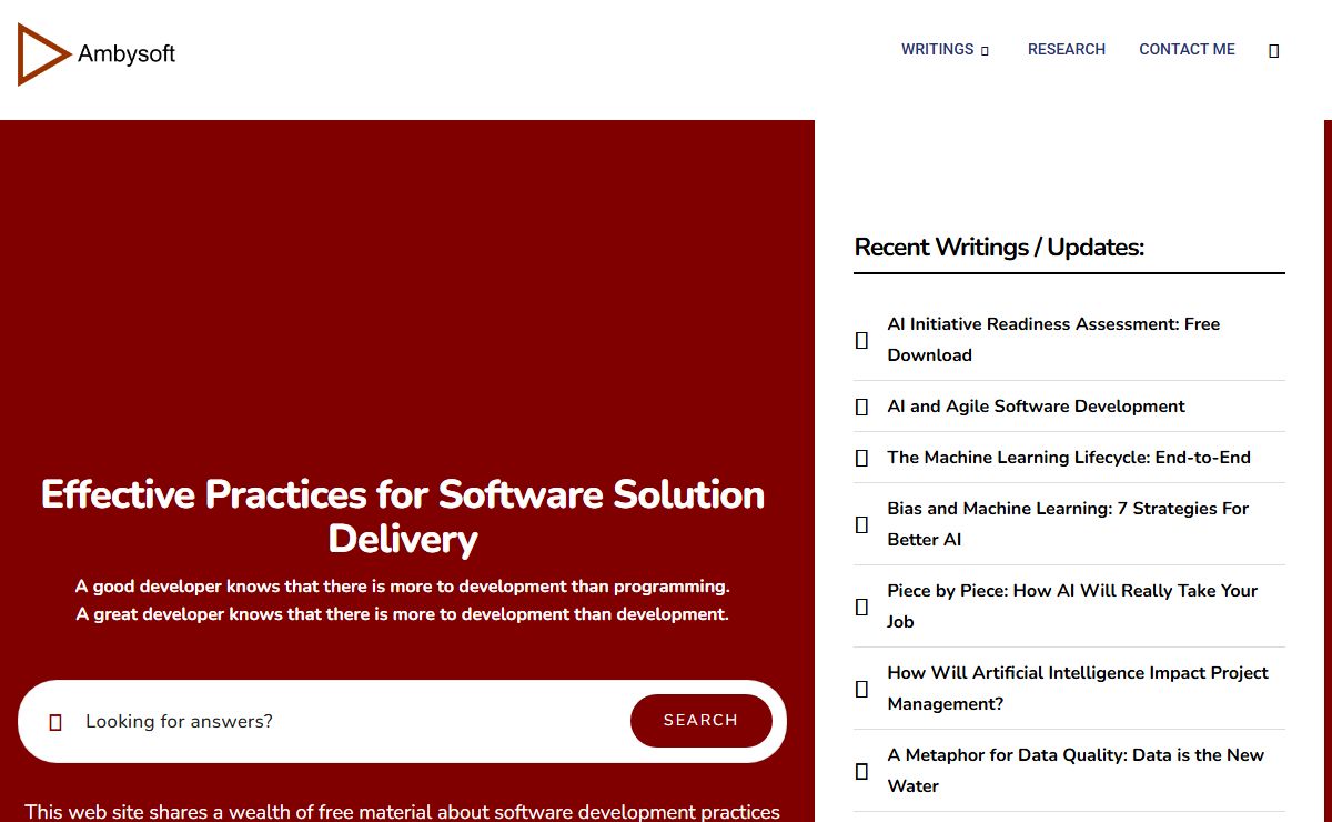 Ambysoft: Software Development Advice from Scott Ambler