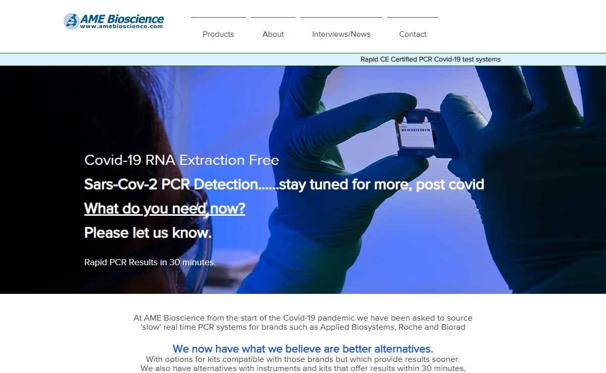 Rapid PCR Analysis of covid 19 | www.amebioscience.com