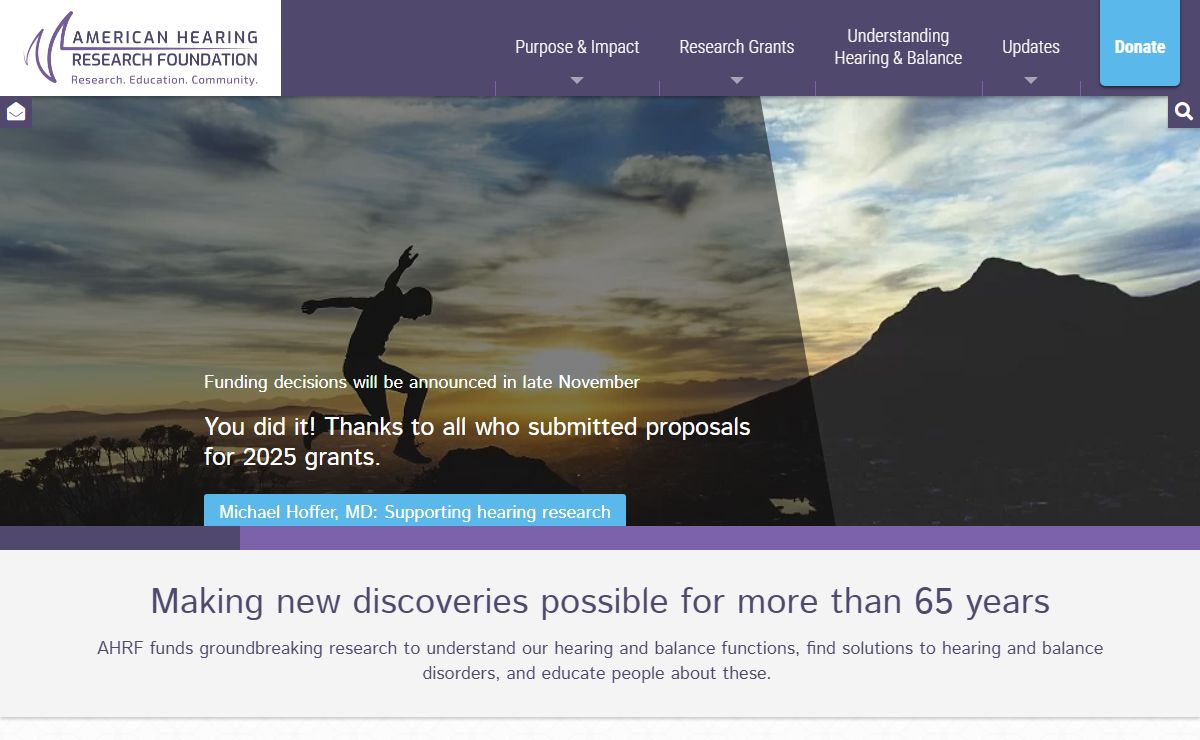 American Hearing Research Foundation: Hearing and Balance Research