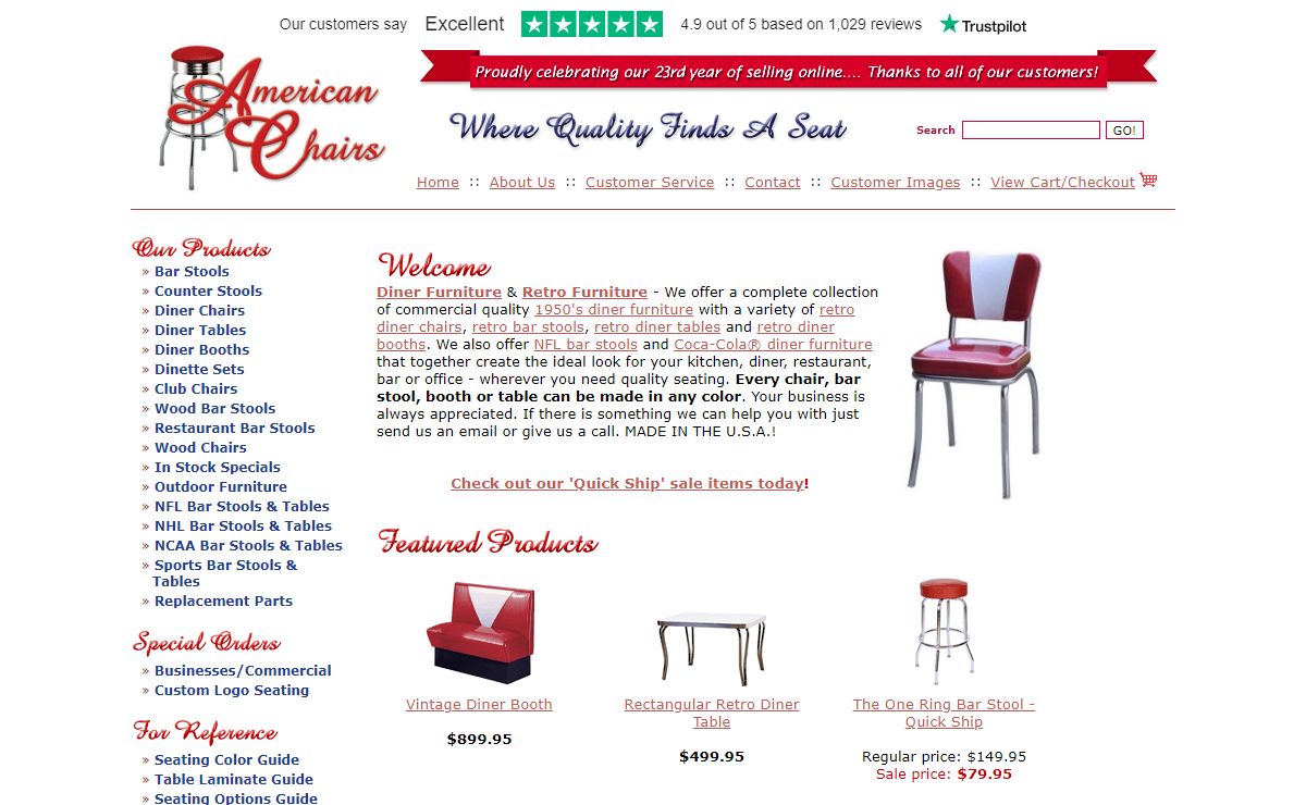 Diner Furniture | Retro Chairs | Retro Tables | Diner Booths | Retro Furniture | Retro Bar Stools