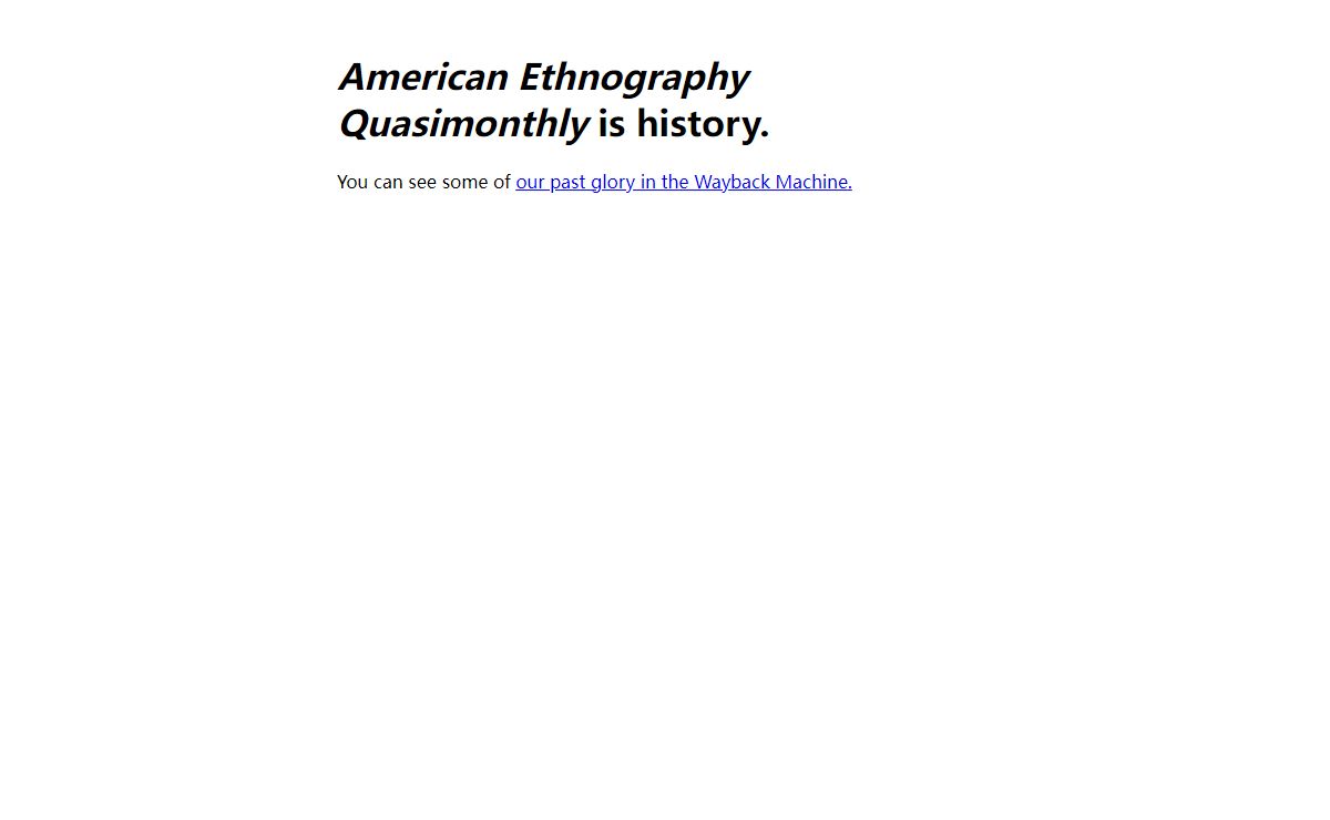 American Ethnography Quasimonthly | Welcome