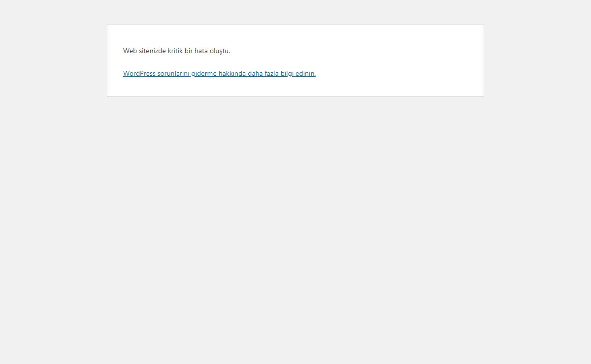 WordPress › Hata
