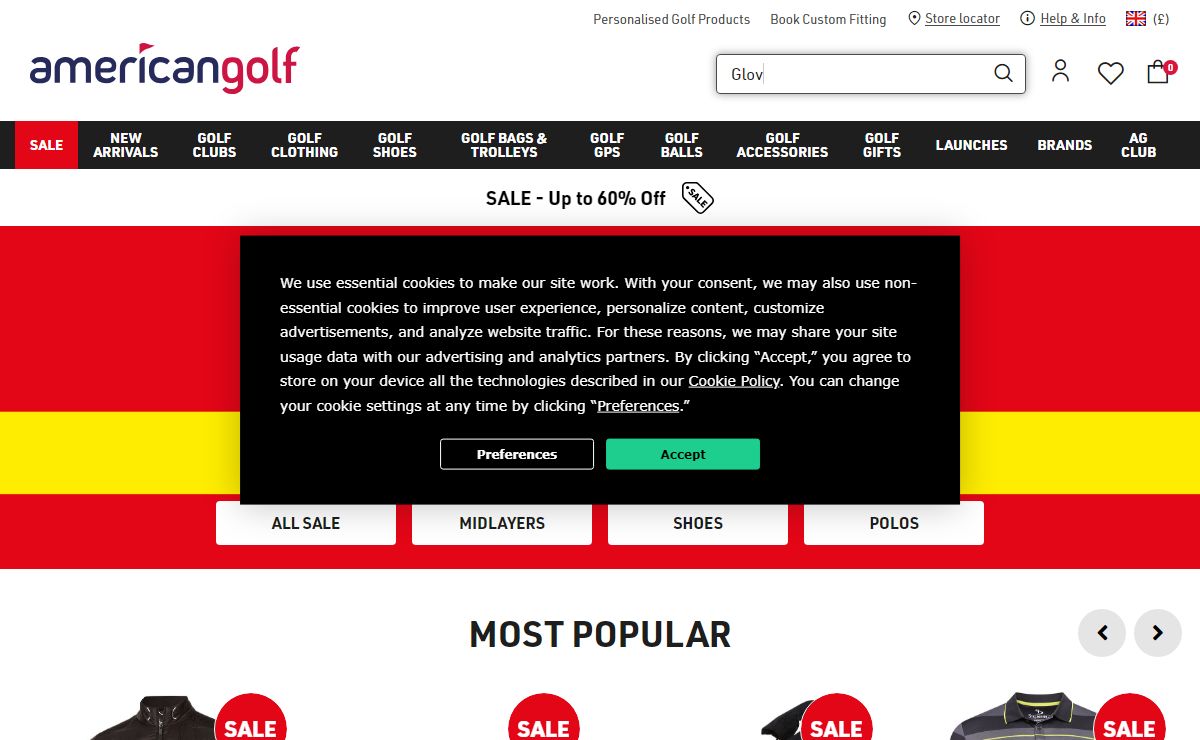 American Golf · Europe's Largest Golf Retailer · Online & Instore