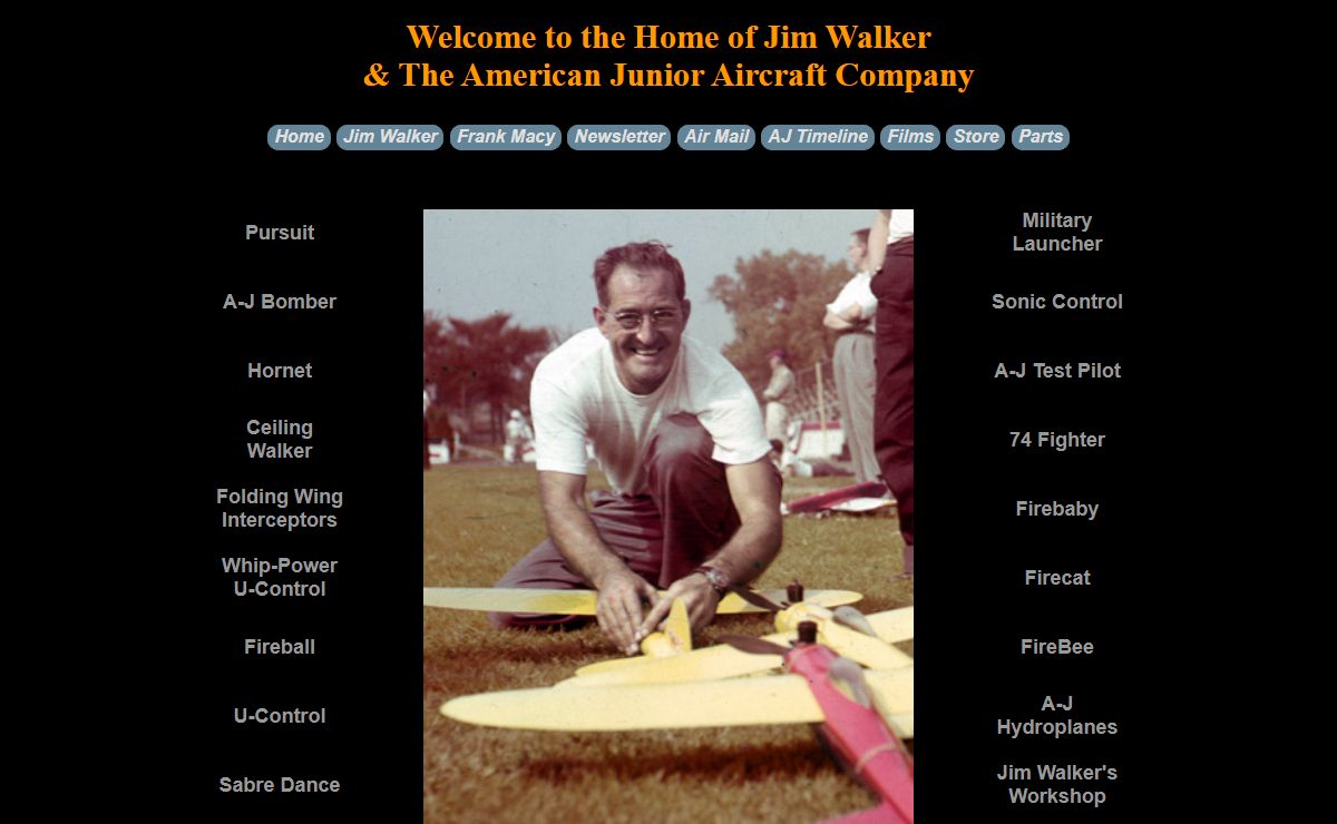 Jim Walker-American Junior Aircraft history, balsa model planes