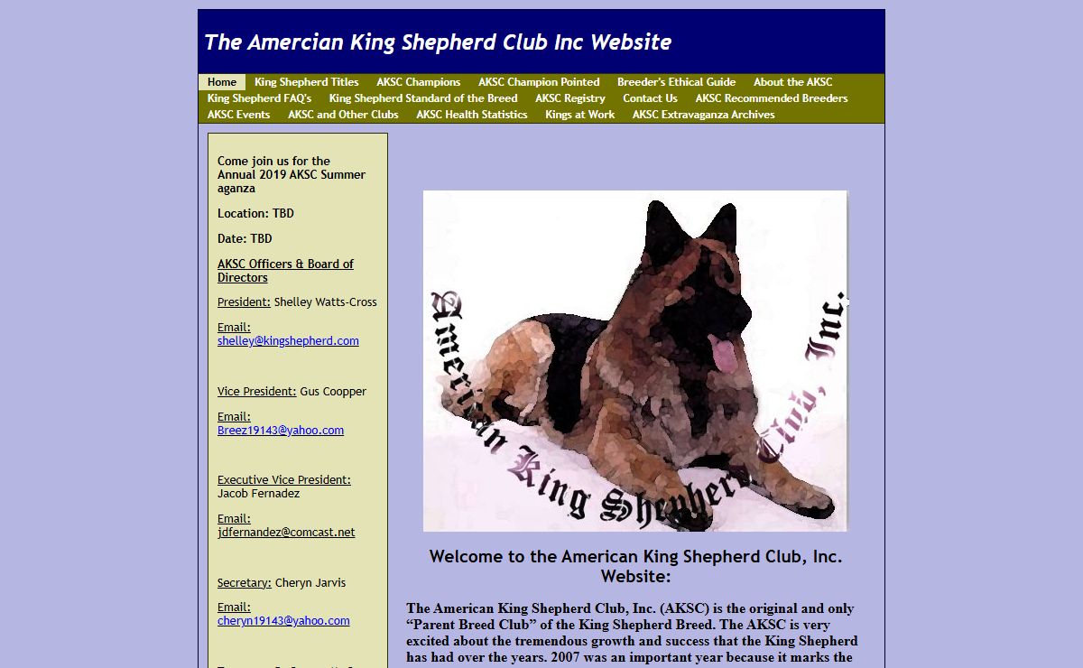 Welcome to The Amercian King Shepherd Club Website