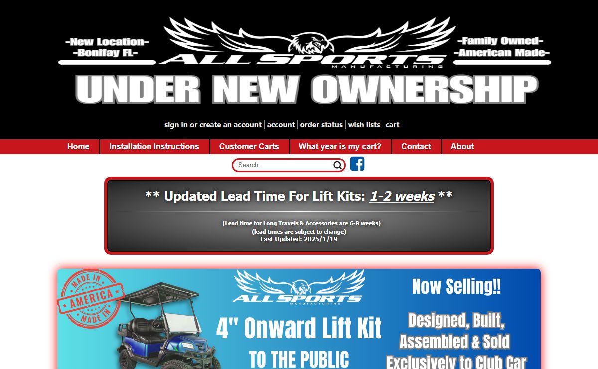 Golf Cart Parts, Lift Kits & Accessories | All Sports Manufacturing Inc.