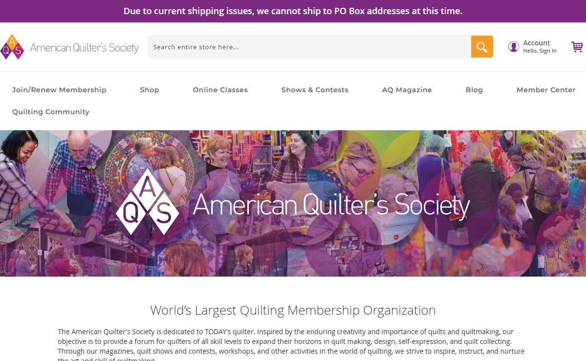 American Quilter's Society - Home Page