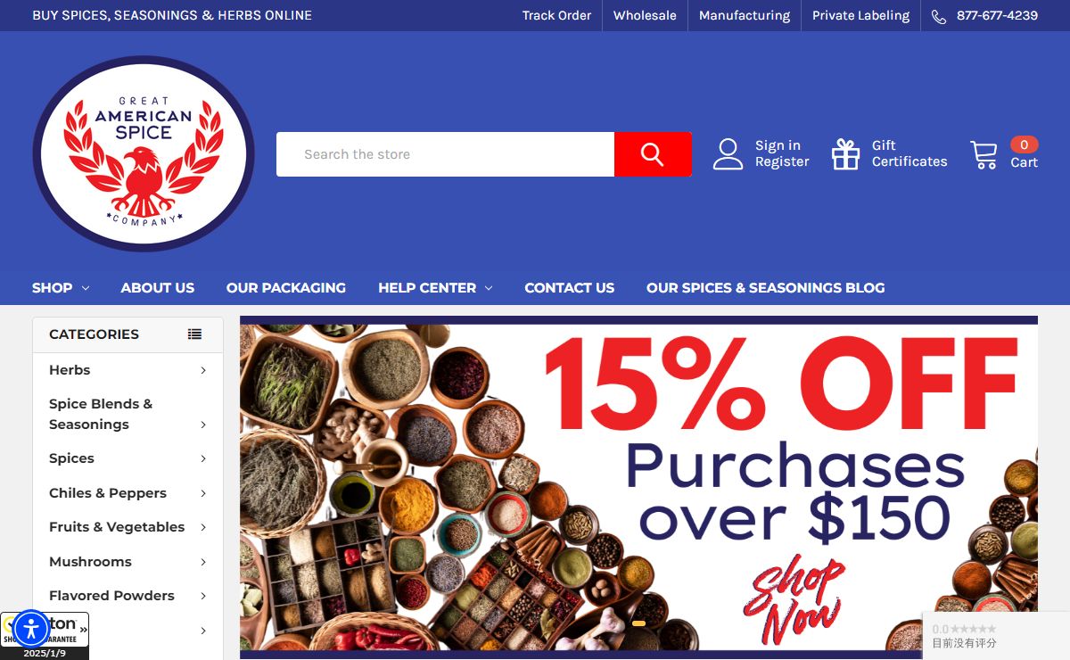 Bulk Spices Online | Online Spice Store - The Great American Spice Co.
