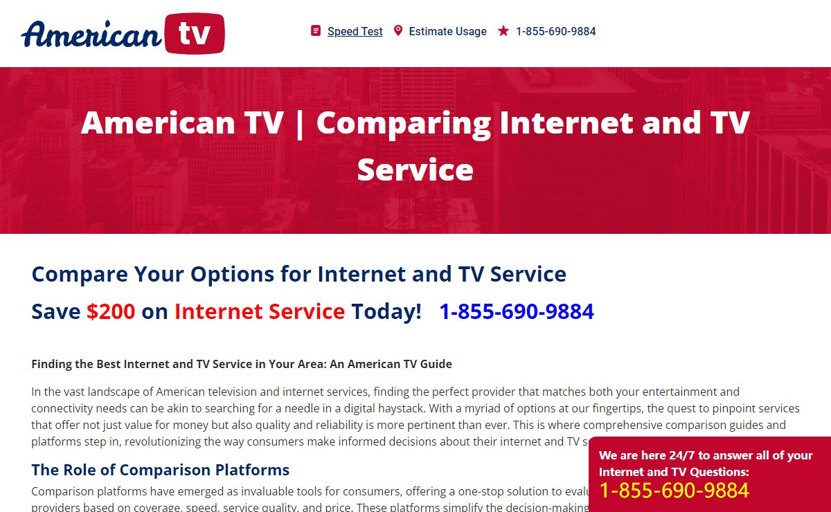 American TV | Comparing Internet and TV Service