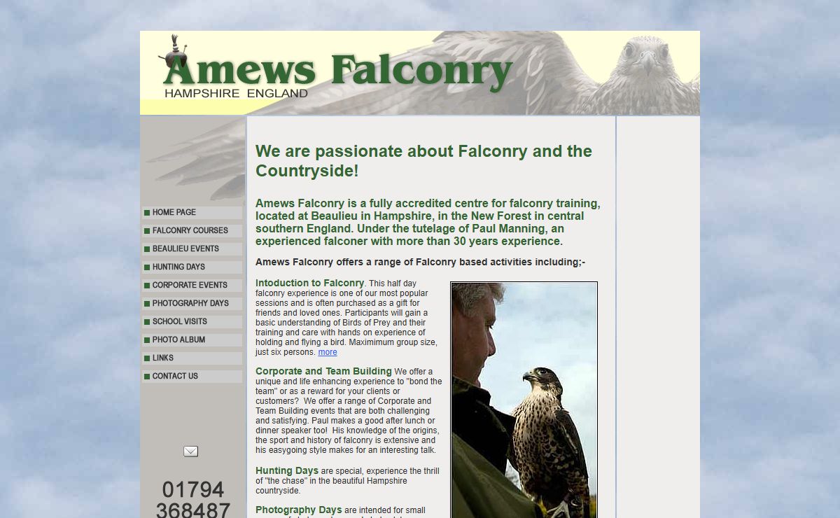 Amews Falconry in Hampshire England