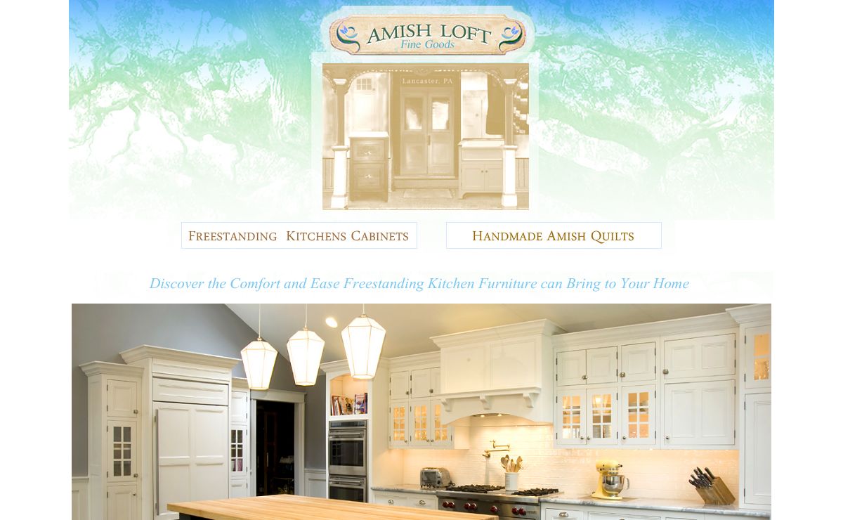 Amish Made Kitchen Cabinets PA, Free Standing Kitchen Cabinets, Lancaster PA, Handmade Amish Quilts, Amish Loft