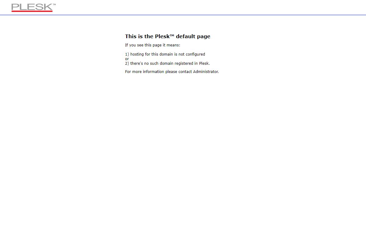Default PLESK Page