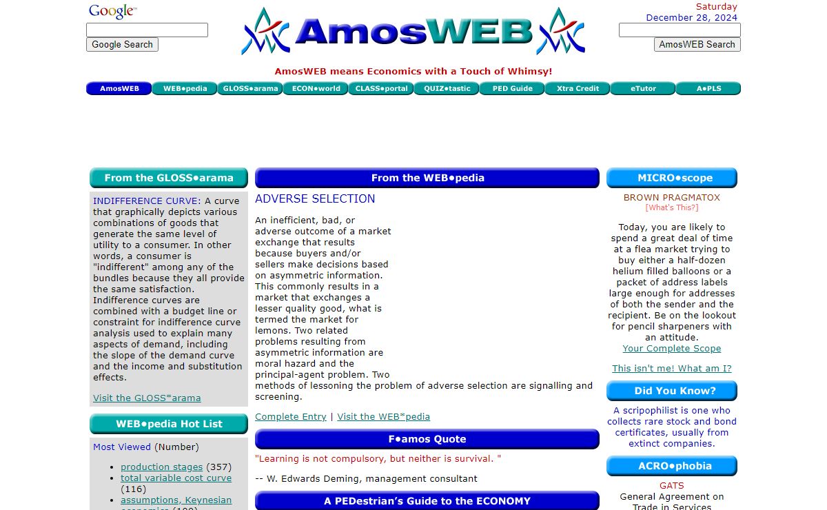 AmosWEB is Economics: Economics with a touch of Whimsy!
