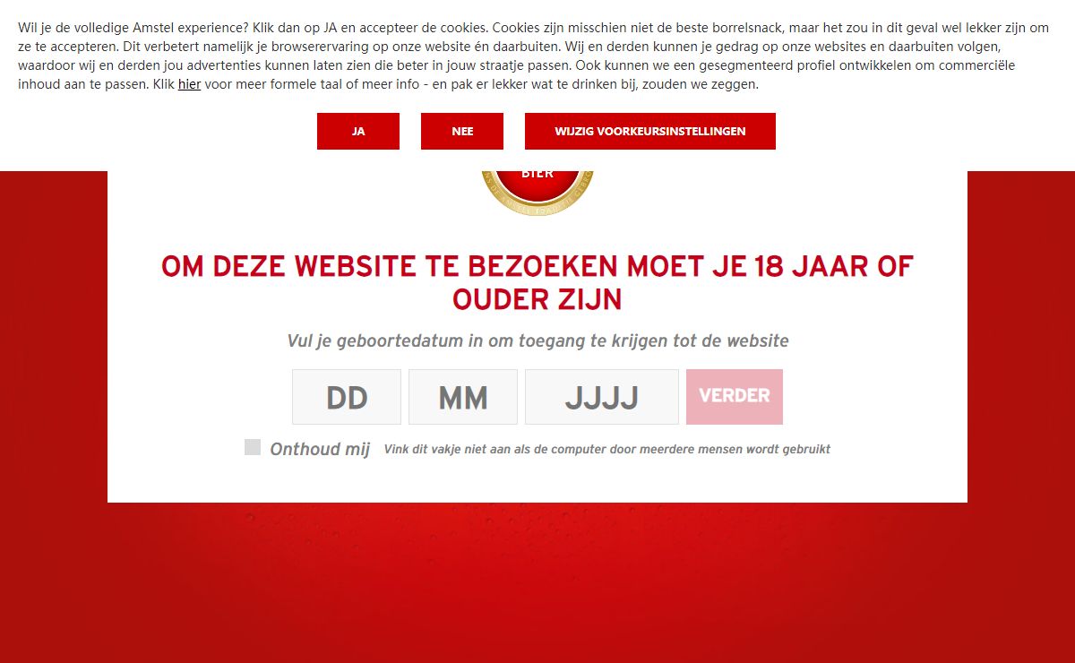 Age Check - Amstel