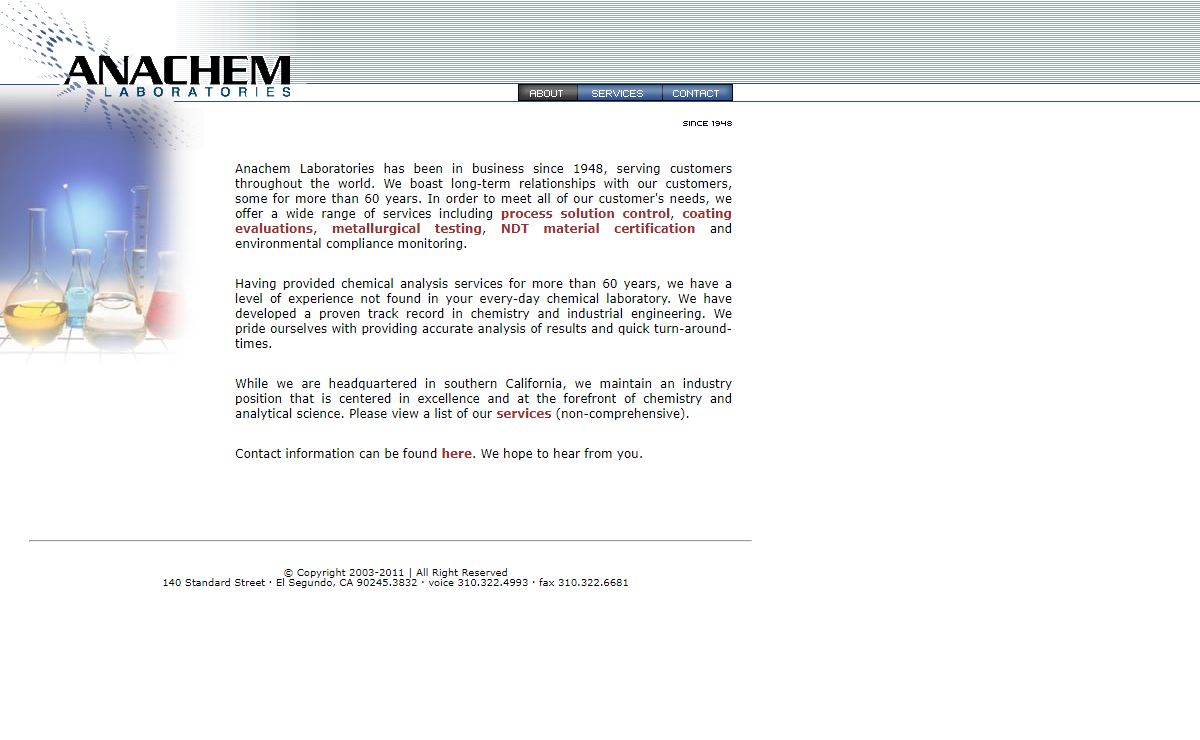 Anachem Labs - chemical analysis and testing services since 1948