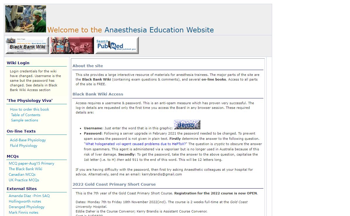 Anaesthesia MCQ - Anaesthesia Education Site