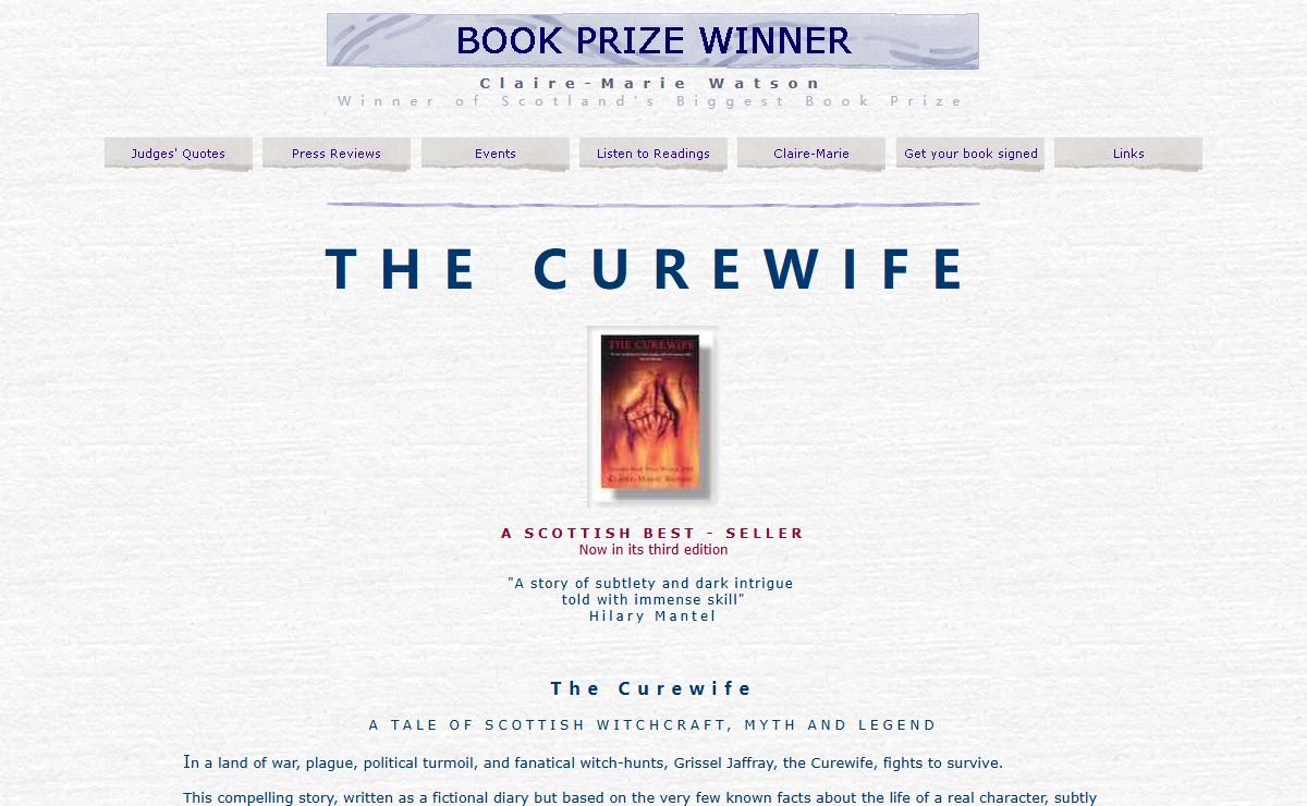 The Curewife - Winner of Scotland's Biggest Book Prize, "The Curewife" has a "Highly Charged Atmosphere!"- say Judges