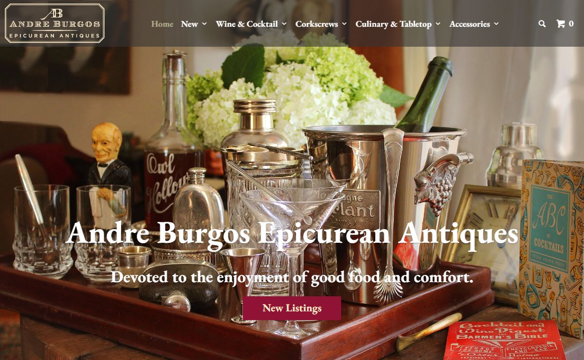 Specialty antique and vintage wine items, barware and culinary tools