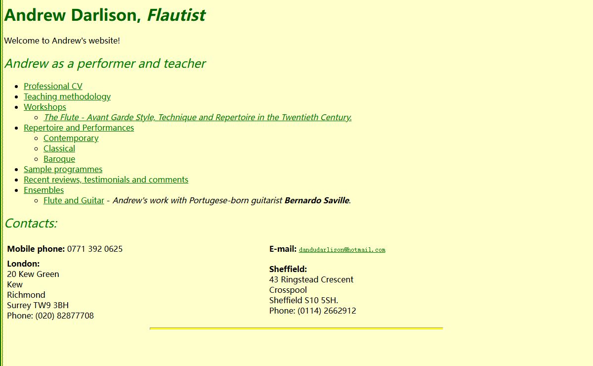 Andrew Darlison, Flautist