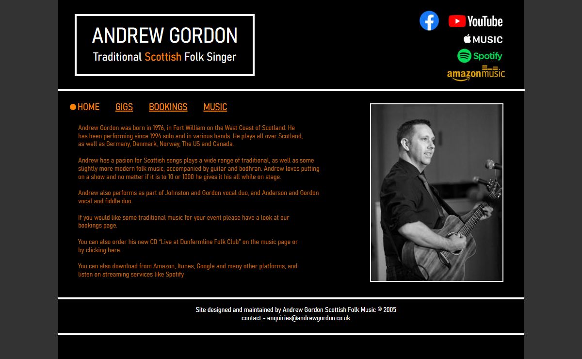 Andrew Gordon Scottish Folk Singer