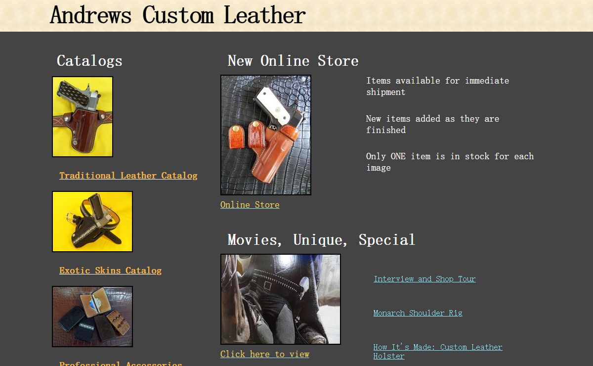 Andrews Leather Catalog