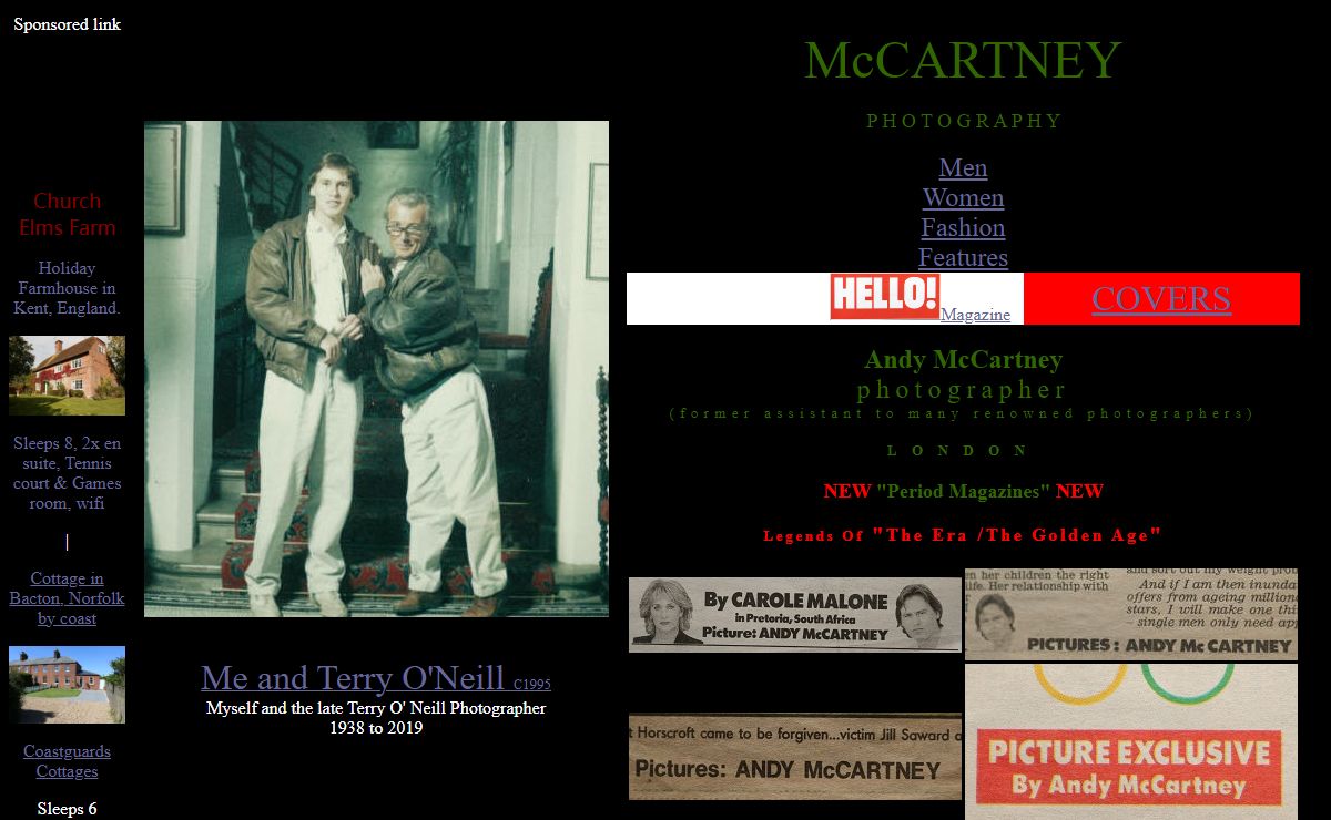 McCartney Photography: Andy McCartney - professional celebrity, fashion, and features photographer.