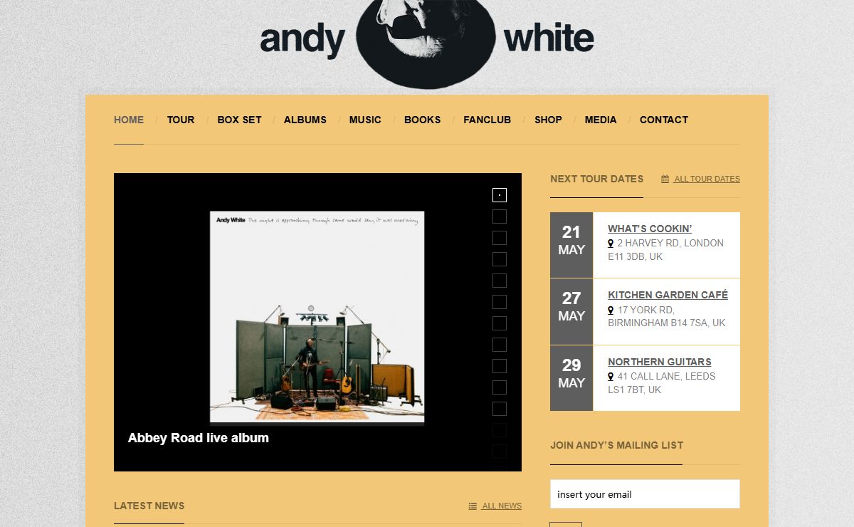 Andy White - New Album 2021: This garden is only temporary