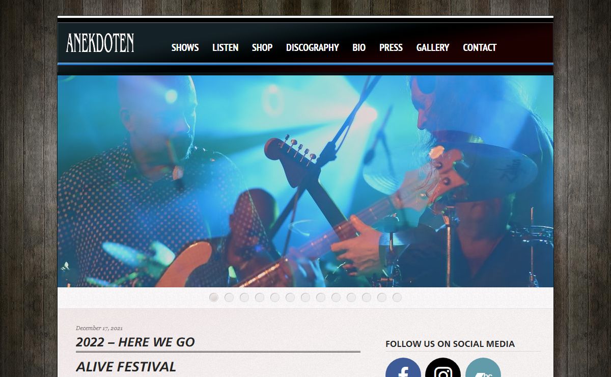The official Anekdoten band page