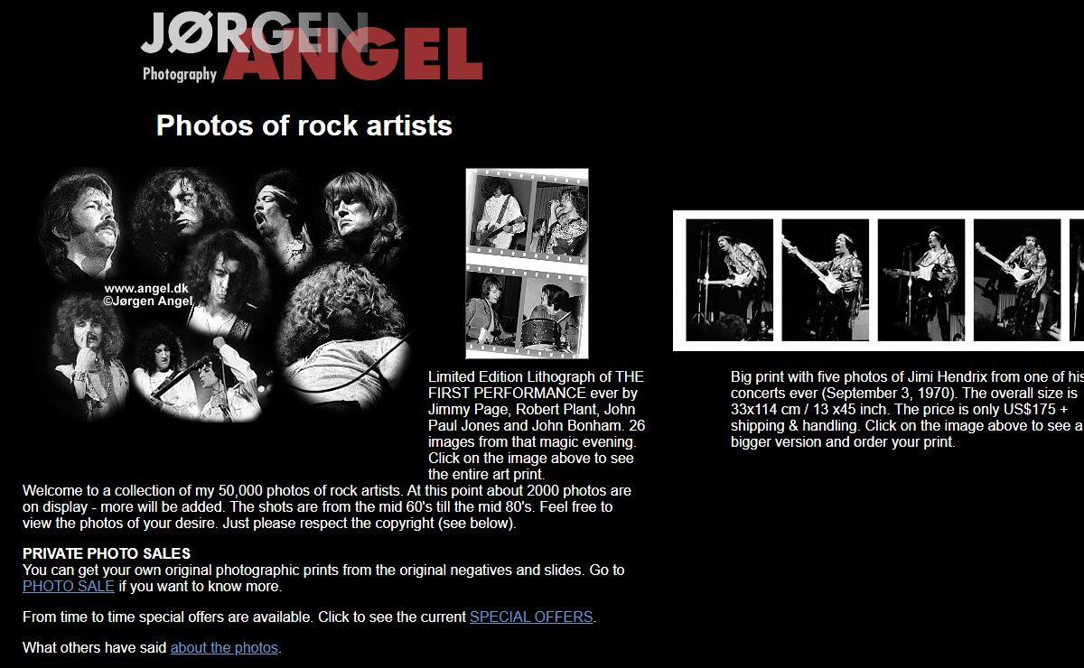 Photos of rock artists by Jorgen Angel