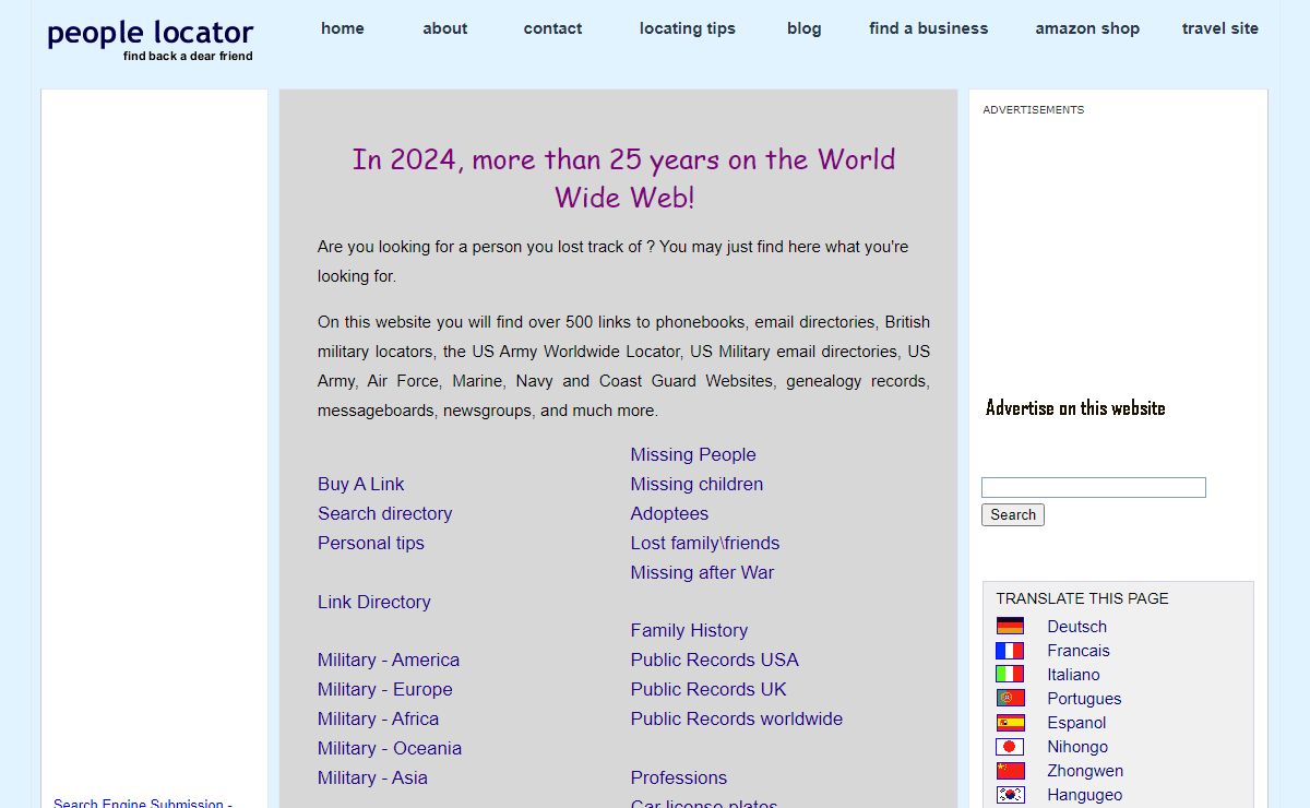 People Locator - Find Back a Dear Friend - military locators,public records,phonebooks,email search