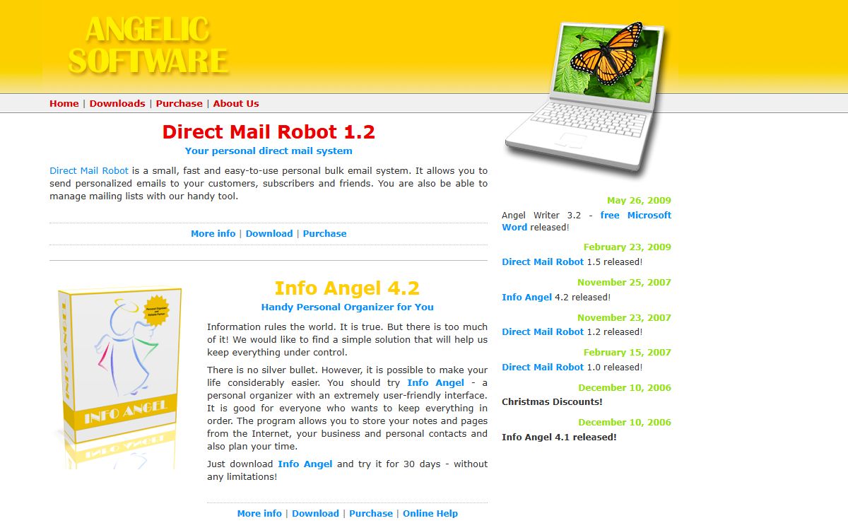 Personal Organizer Info Angel and Free Text Editor Angel Writer