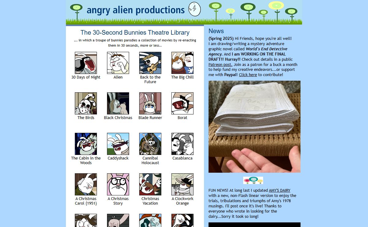 Angry Alien Productions: 30-Second Bunnies Theatre and other cartoons.