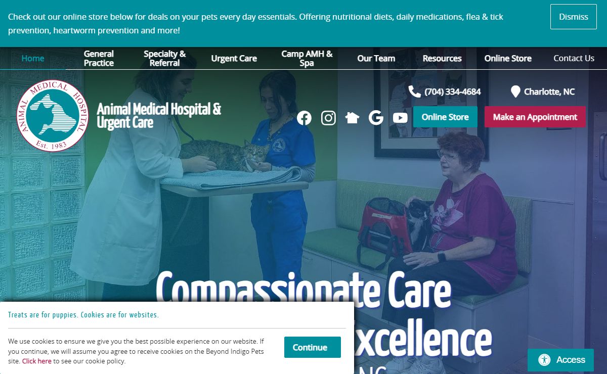 Veterinary Hospital Charlotte, NC | Animal Medical Hospital & Urgent Care